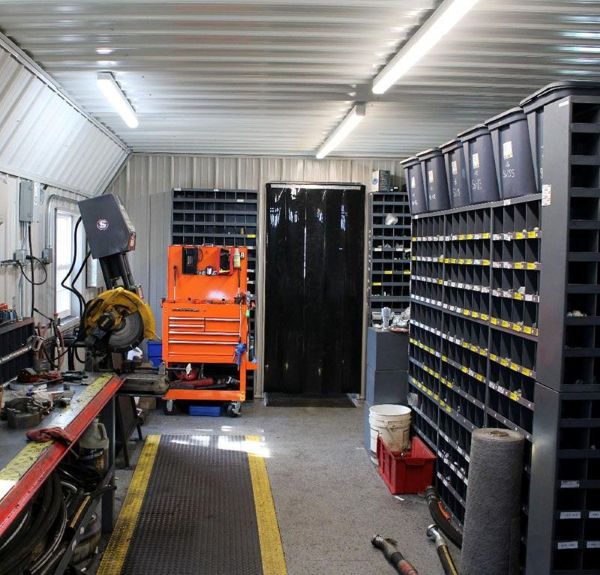 interior of mobile repair truck