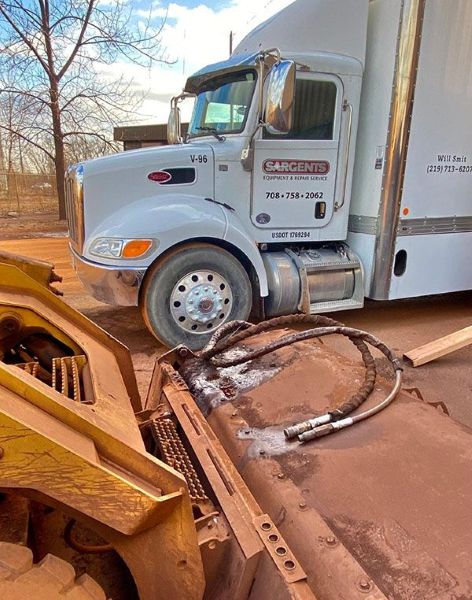 mobile repair truck and dozer