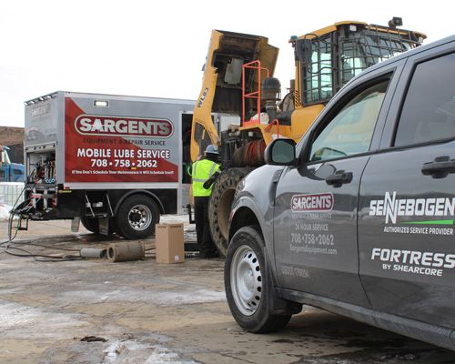 mobile lube truck servicing equipment