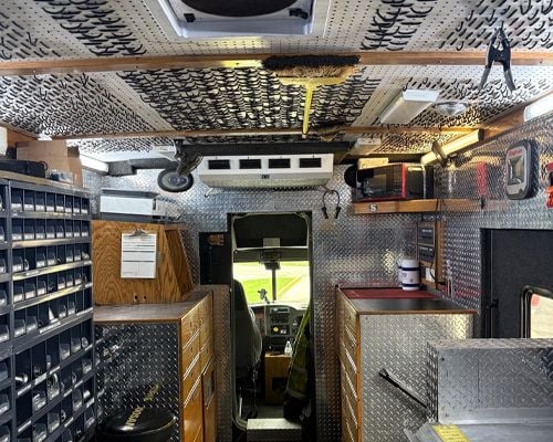 mobile hose repair truck interior